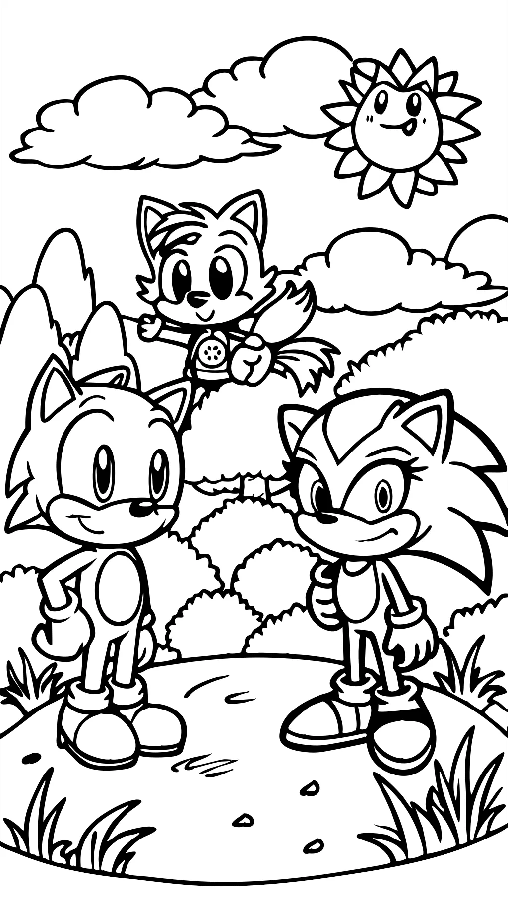 sonic amy tales coloring pages